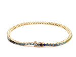 Blue Green Ombre 2MM Round Bracelet