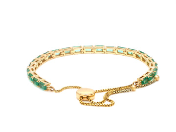 Emerald Octagon Bolo Chain Bracelet