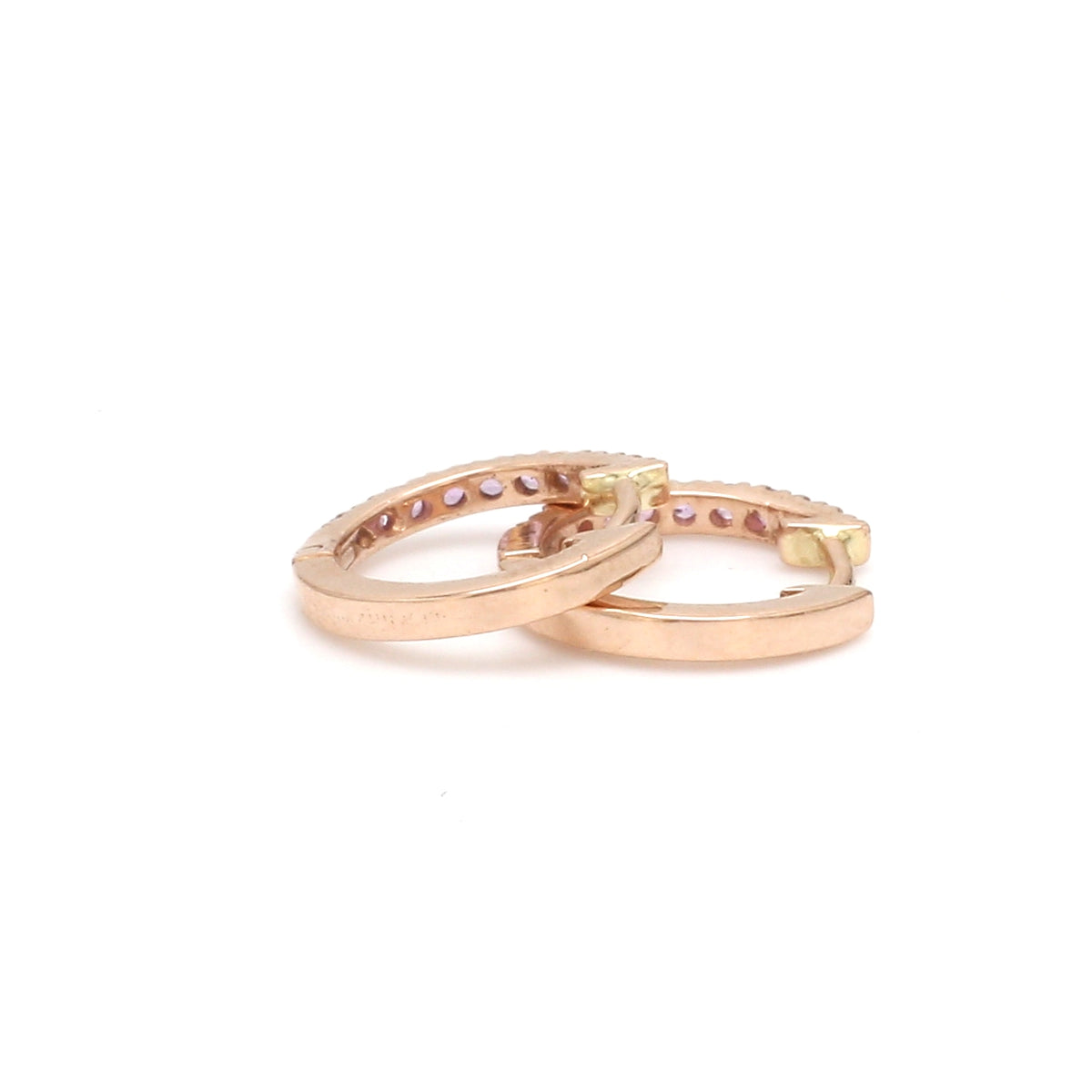 Pink Sapphire Mini Hoops