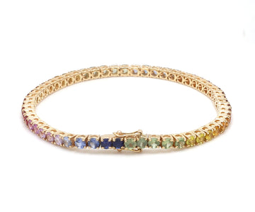 Rainbow Sapphire 3MM Tennis Bracelet