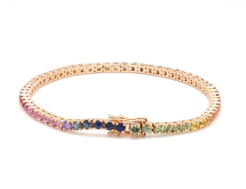 Rainbow Sapphire 2.50 MM Tennis Bracelet