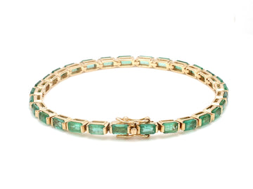 Emerald Octagon Bar Set Bracelet