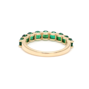 Emerald Round Half Eternity Ring