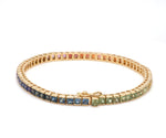 Rainbow Sapphire Princess Cut Bracelet