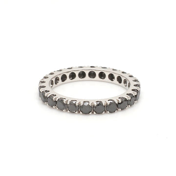 Black Diamond Round Eternity Ring