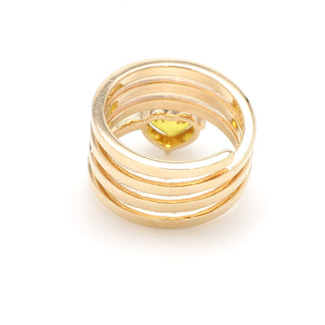 Yellow Sapphire Spiral Ring
