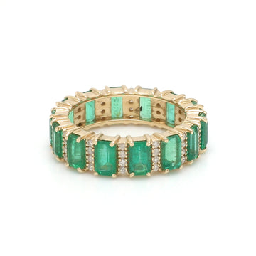 Emerald & Diamond Alternate Ring