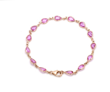 Pink Sapphire Pear Rose Cut Bracelet