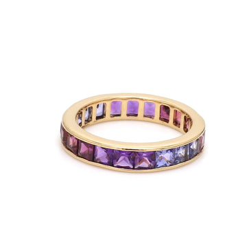 Purple Blue Channel Set Ring