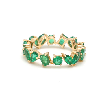 Emerald Mix Shape Eternity Band Ring