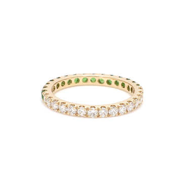 Tsavorite Diamond Half & Half Ring