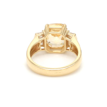 Yellow Sapphire Three Stone Ring