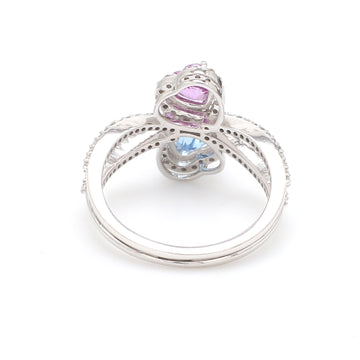 Pink Sapphire Aquamarine Ring