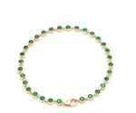 Emerald Round Link Chain Bracelet