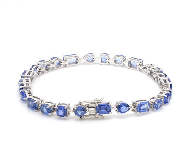 Blue Sapphire Mix Shape Bracelet