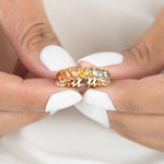 Rainbow Sapphire Marquees Ring