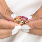 Rainbow Gemstone Pear Upside Down Ring