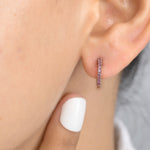 Pink Sapphire Mini Hoops