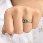 Rainbow Gemstone Heart Bezel Set Ring