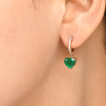 Emerald Heart Dangle Earrings