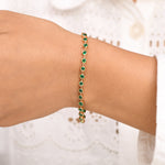 Emerald Round Link Chain Bracelet