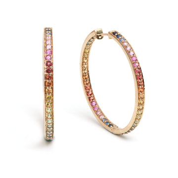 Rainbow Sapphire 2MM Hoops