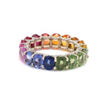 Rainbow Sapphire Oval and Diamond (Ruby Edition) Ring
