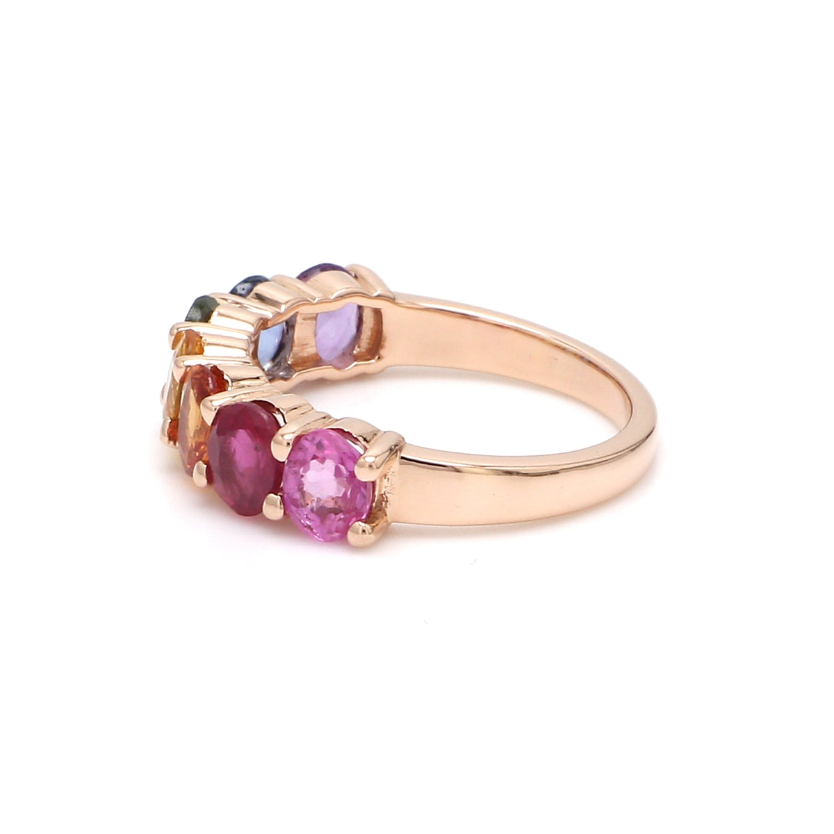 Rainbow Sapphire Seven Stone Ring