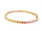 Rainbow Sapphire Round Bezel Set Bracelet