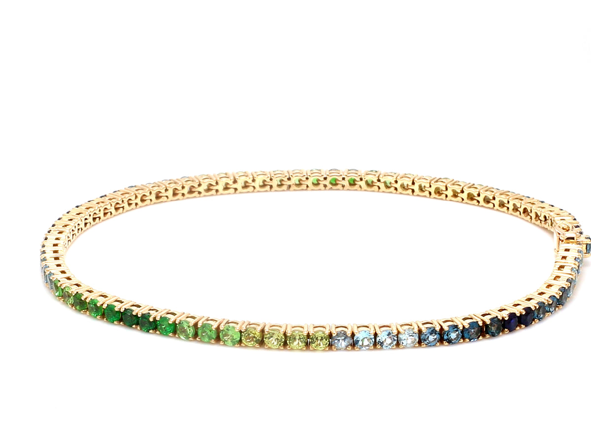 Blue Green Ombre 2MM Round Bracelet