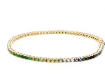 Blue Green Ombre 2MM Round Bracelet