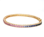Rainbow Sapphire Princess Cut Bracelet