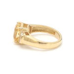 Yellow Sapphire Diamond Three Stone Ring