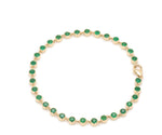 Emerald Round Link Chain Bracelet