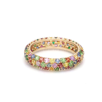 Multi Color Pave Ring