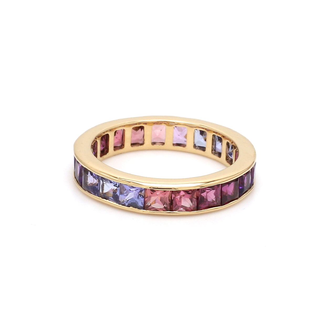 Purple Blue Channel Set Ring