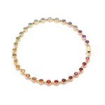 Rainbow Gemstone Round Link Chain Bracelet