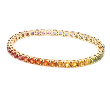Rainbow Gemstone 4MM Round Bracelet