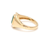 Emerald Octagon Bezel Set Signet Ring