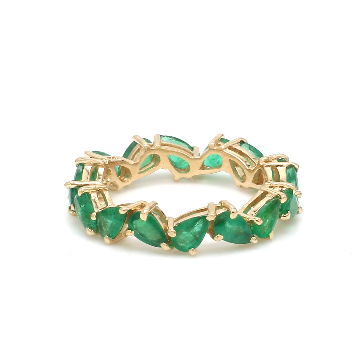 Emerald Pear Zig Zag Ring