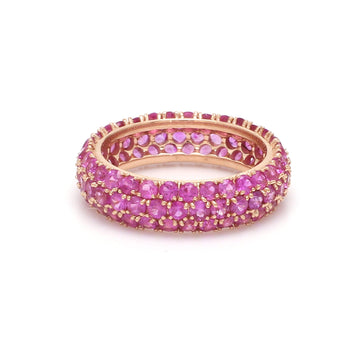 Pink Sapphire Pave Ring