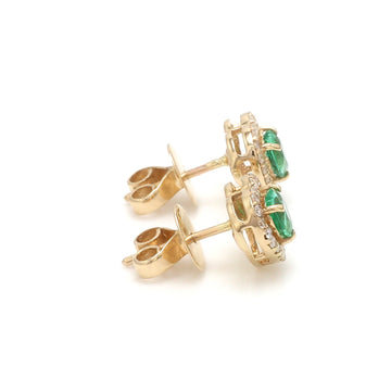 Emerald Heart Diamond Studs