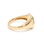 Emerald Octagon Bezel Set Signet Ring