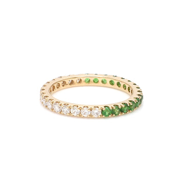 Tsavorite Diamond Half & Half Ring