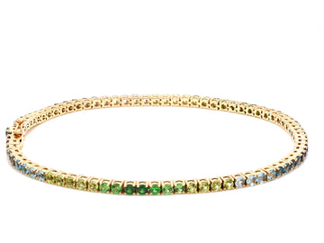 Blue Green Ombre 2MM Round Bracelet