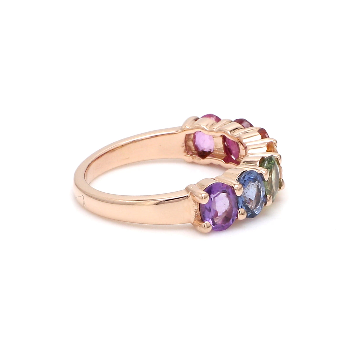 Rainbow Sapphire Seven Stone Ring