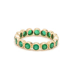 Emerald Round Bezel Set Ring