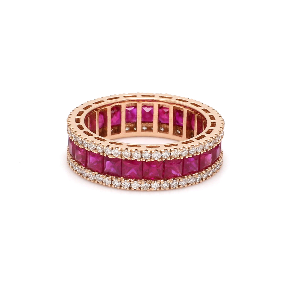 Ruby Princess Cut Diamond Ring