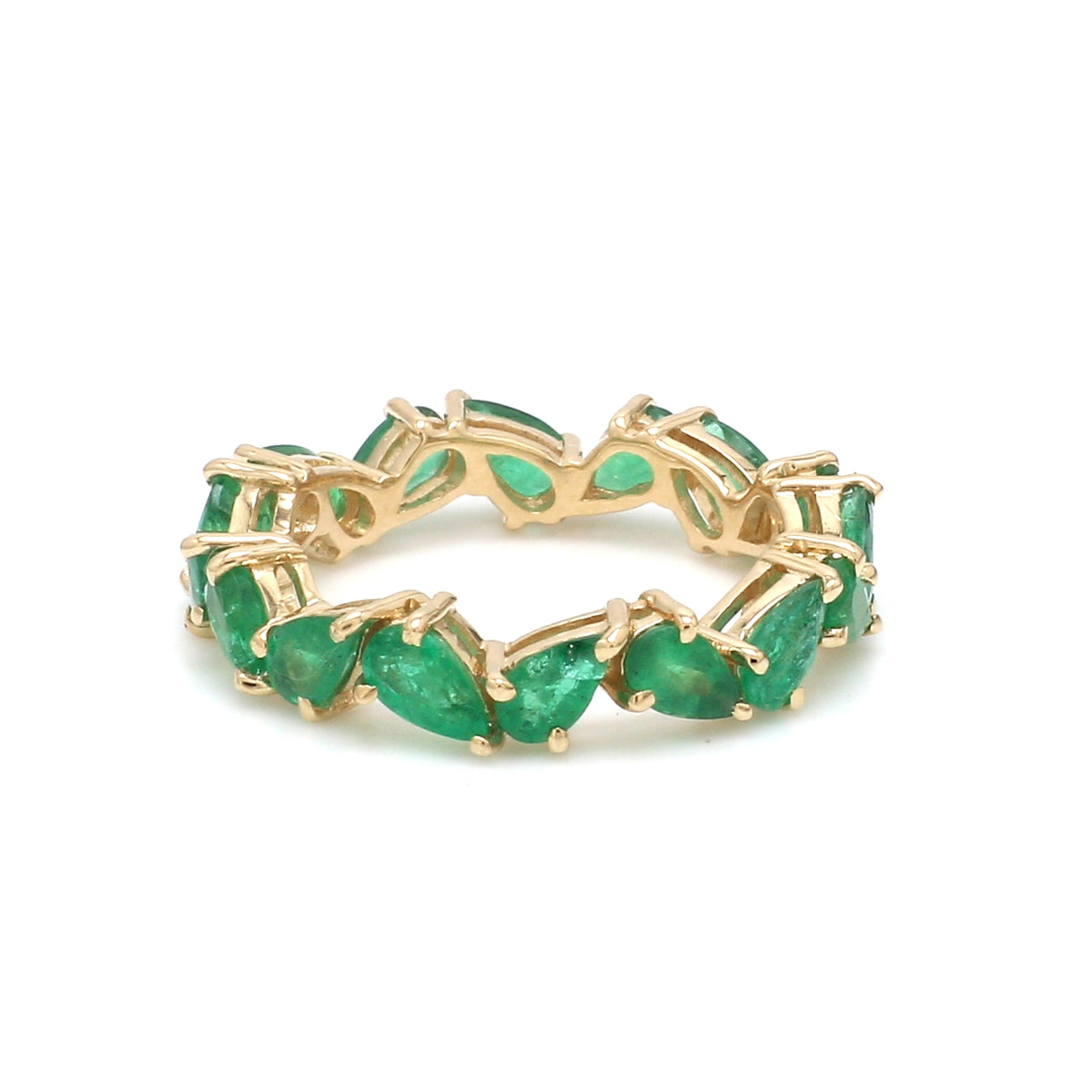 Emerald Pear Zig Zag Ring