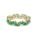 Emerald Pear Zig Zag Ring